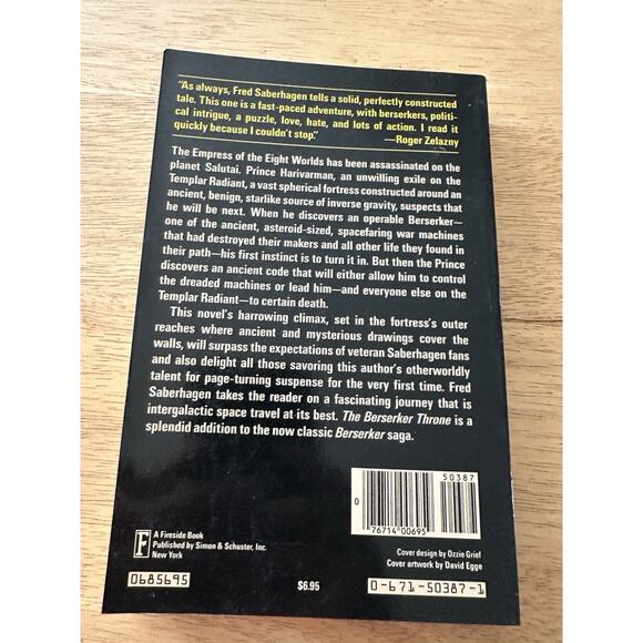 The Berserker Throne, Fred Saberhagen, PB, Fireside BK, 1985 Novel VTG - Picture 5 of 7